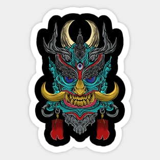 Japanese Oni Mask Sticker